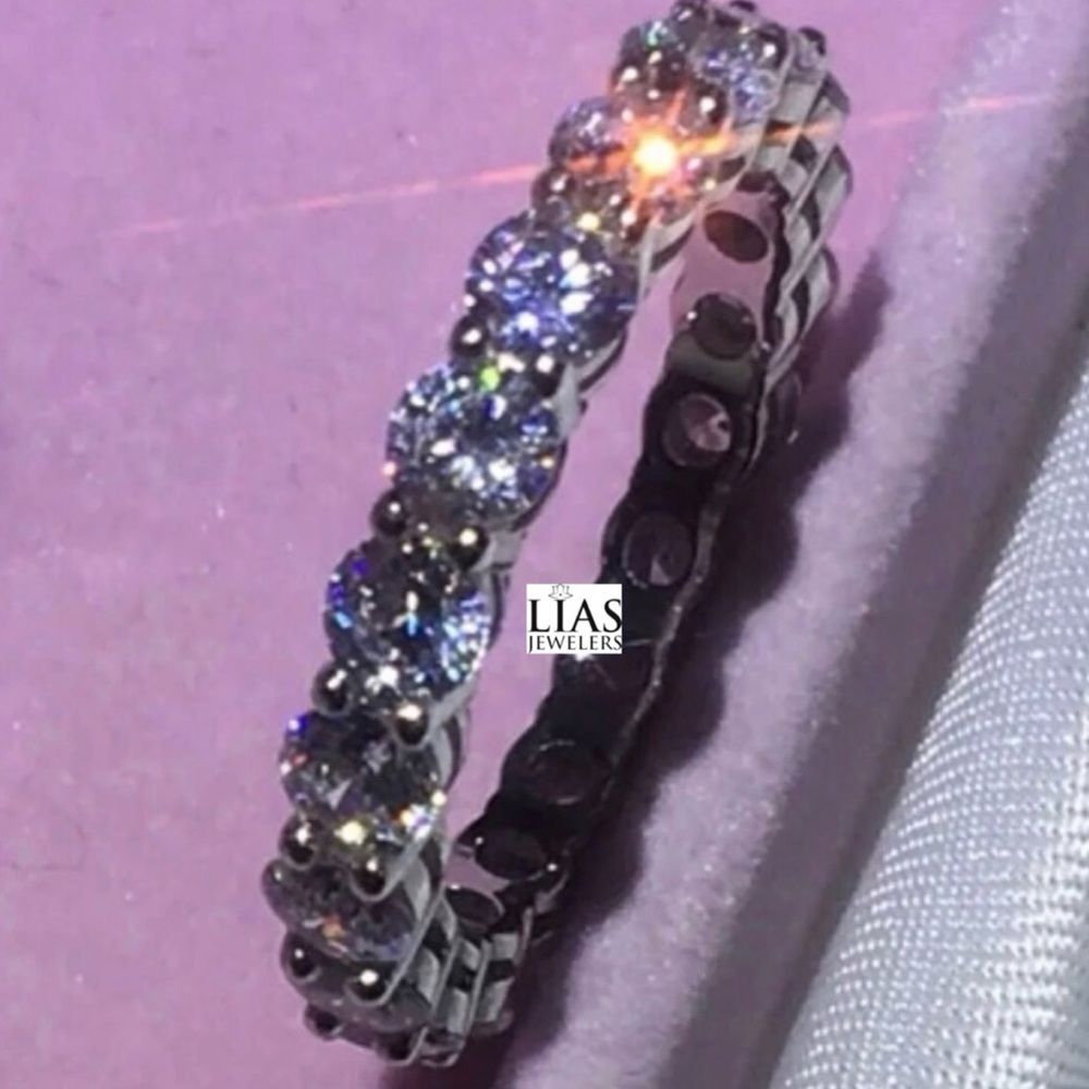 New 18k white gold eternity wedding ring